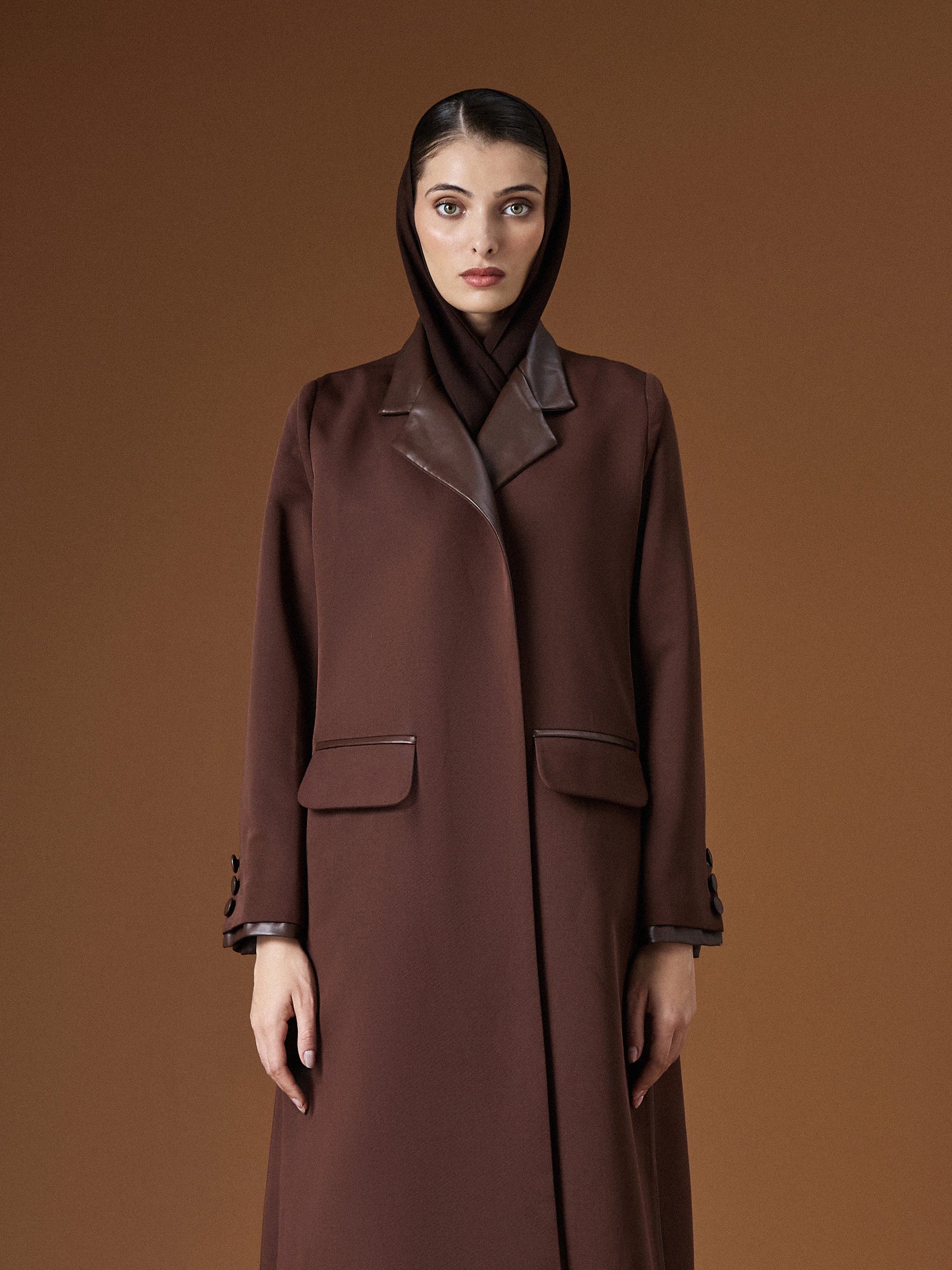 brown abaya, luxury abaya, leather detail abaya, l
eather trimmed abaya, premium abaya, designer abaya,
 modern abaya, elegant abaya, work abaya, 
formal abaya, tailored abaya, structured abaya, women abaya, 
modest fashion abaya, luxury modest wear, 
high end abaya, luxury brown abaya, brown work abaya,
 elegant brown abaya, abaya GCC, abaya Oman, 
abaya London, UK abaya, premium abaya UK,
عباية بنية، عباية فاخرة، عباية بتفاصيل جلد، عباية جلد، عباية أنيقة
،عباية رسمية، عباية عملية، عباية تفصيل، عباية مودرن