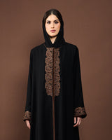 Designer bronze  embroidered luxury abaya with matching sheila – Eid collection