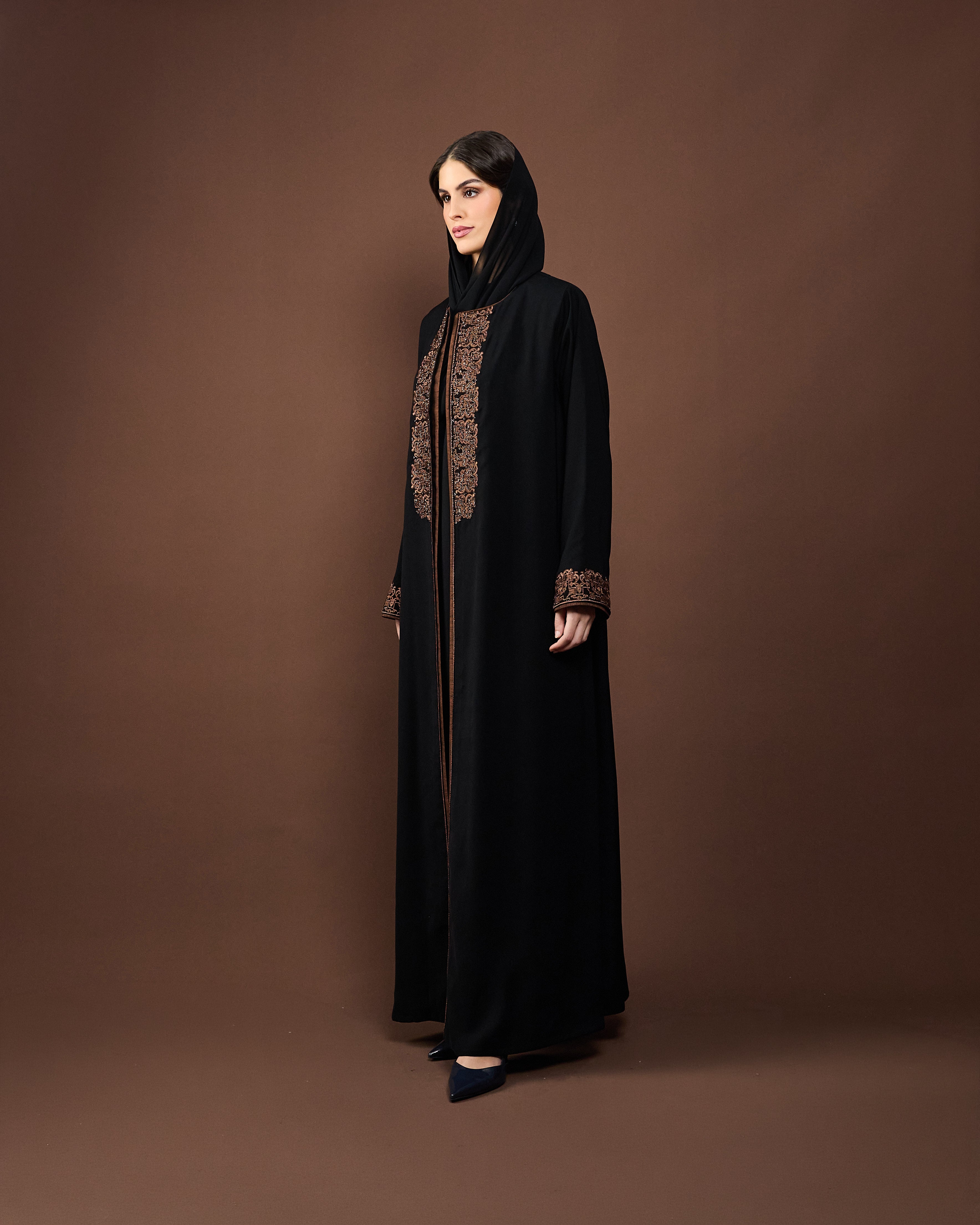 Designer sleeve embroidered luxury abaya with matching sheila – Eid collection