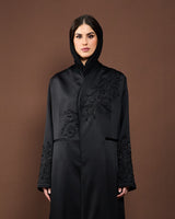 Luxury navy embroidered abaya with matching sheila from the Eid collection