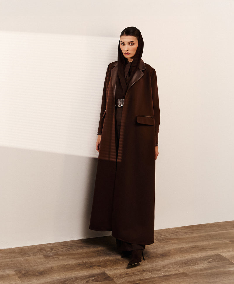 
عباية بنية، عباية فاخرة، عباية بتفاصيل جلد، عباية جلد، عباية أنيقة
،عباية رسمية، عباية عملية، عباية تفصيل، عباية مو
brown abaya, luxury abaya, leather detail abaya, l
eather trimmed abaya, premium abaya, designer abaya,
 modern abaya, elegant abaya, work abaya, 
formal abaya, tailored abaya, structured abaya, women abaya, 
modest fashion abaya, luxury modest wear, 
high end abaya, luxury brown abaya, brown work abaya,
 elegant brown abaya, abaya GCC, abaya Oman, 
abaya London, UK abaya, premium abaya UK,