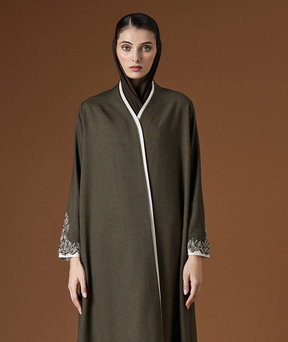 olive green abaya, green abaya, luxury green abaya, olive abaya, tweed abaya, embroidered cu abaya
, minimal abaya, modern abaya, elegant abaya, formal abaya, work abaya, structured abaya, 
premium abaya, designer abaya, women abaya, modest fashion abaya, luxury modest wear, 
high end abaya, luxury abaya GCC, abaya Gulf, abaya Middle East, abaya Saudi Arabia, 
abaya KSA, abaya Riyadh, abaya UAE, abaya Dubai, abaya Abu Dhabi, abaya Qatar, 
abaya Doha, abaya Kuwait, abaya Bahrain, abaya Oman, abaya Muscat,
 