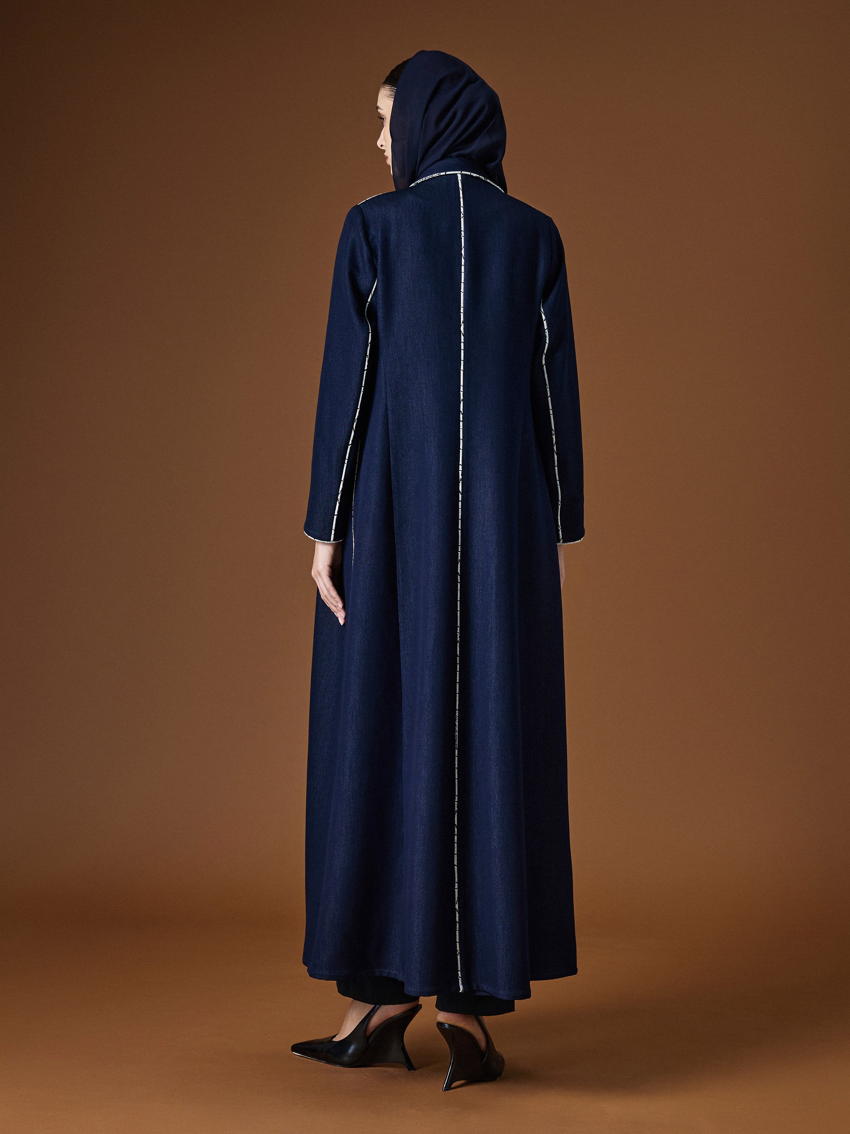 navy abaya, blue abaya, denim abaya, modern denim abaya, luxury navy abaya, 
luxury denim abaya, piping detail abaya, tailored abaya, structured abaya, 
minimalist abaya, elegant abaya, formal abaya, work abaya, 
premium abaya, designer abaya, women abaya, modest fashion abaya,
 luxury modest wear, high end abaya, abaya GCC, luxury abaya GCC, 
abaya Gulf, abaya Middle East, abaya Saudi Arabia, abaya KSA,
 abaya Riyadh, abaya UAE, abaya Dubai, abaya Abu Dhabi, 
abaya Qatar, abaya Doha, abaya Ku
