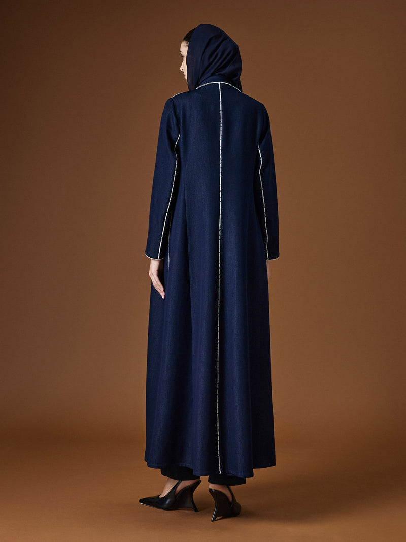 navy abaya, blue abaya, denim abaya, modern denim abaya, luxury navy abaya, 
luxury denim abaya, piping detail abaya, tailored abaya, structured abaya, 
minimalist abaya, elegant abaya, formal abaya, work abaya, 
premium abaya, designer abaya, women abaya, modest fashion abaya,
 luxury modest wear, high end abaya, abaya GCC, luxury abaya GCC, 
abaya Gulf, abaya Middle East, abaya Saudi Arabia, abaya KSA,
 abaya Riyadh, abaya UAE, abaya Dubai, abaya Abu Dhabi, 
abaya Qatar, abaya Doha, abaya Ku