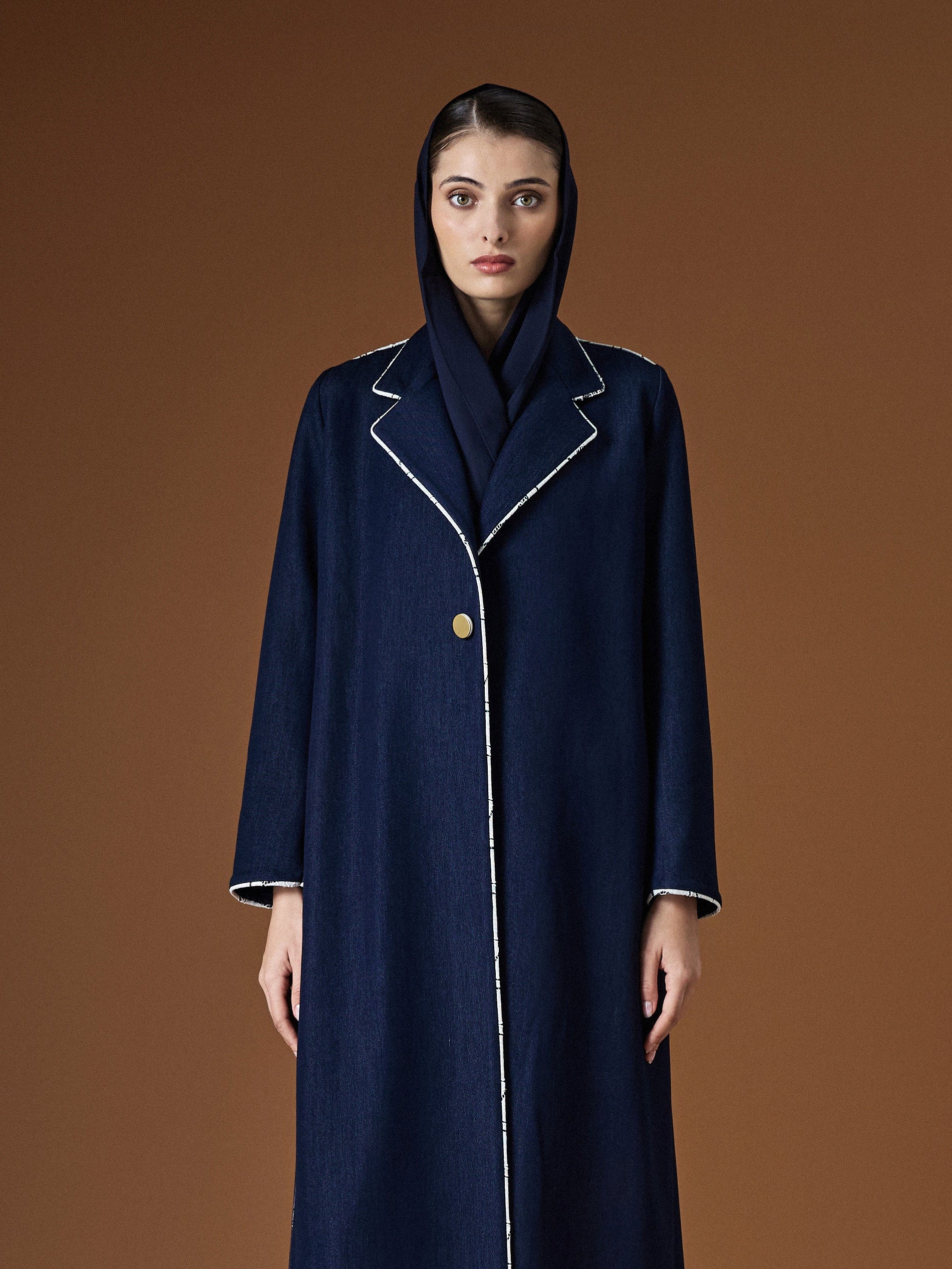 navy abaya, blue abaya, denim abaya, modern denim abaya, luxury navy abaya, 
luxury denim abaya, piping detail abaya, tailored abaya, structured abaya, 
minimalist abaya, modern abaya, elegant abaya, formal abaya, work abaya, 
premium abaya, designer abaya, women abaya, modest fashion abaya,
 luxury modest wear, high end abaya, abaya GCC, luxury abaya GCC, 
abaya Gulf, abaya Middle East, abaya Saudi Arabia, abaya KSA,
 abaya Riyadh, abaya UAE, abaya Dubai, abaya Abu Dhabi, 
abaya Qatar, abaya Doha, abaya Ku