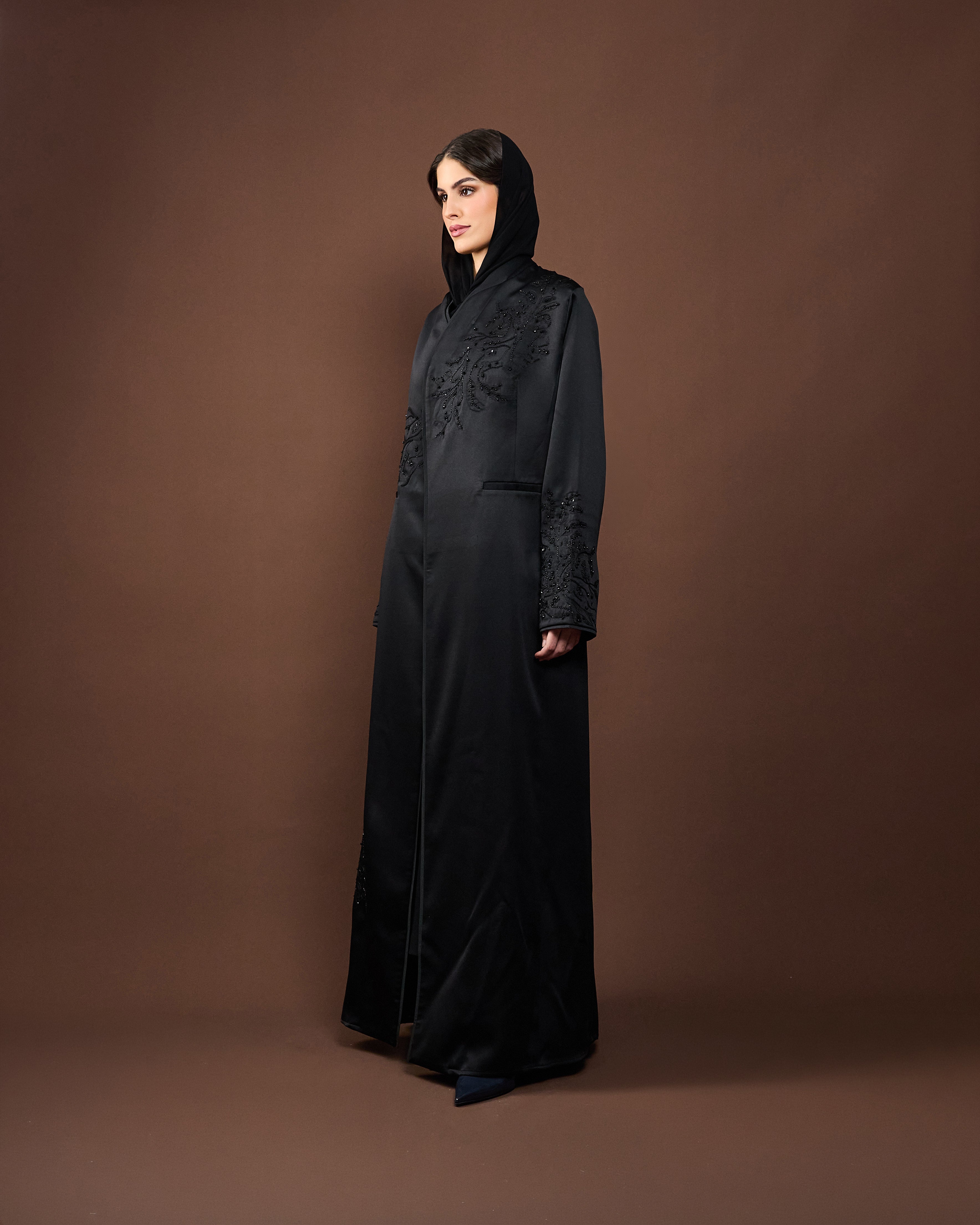 Luxury navy embroidered abaya with matching sheila from the Eid collection 2026